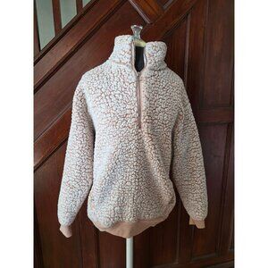 Express Sherpa Pink Fleece Pullover Sweater XS NWOT